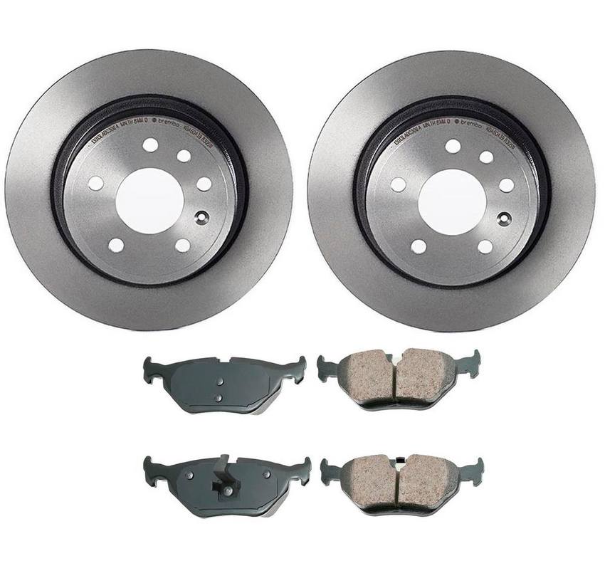 SAAB Disc Brake Pad and Rotor Kit - Rear (286mm) (Ceramic) (EURO) 88916893 - Akebono Euro Ultra-Premium 4118889KIT